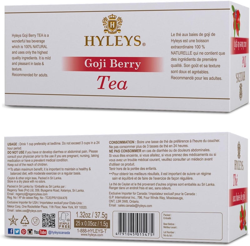 Hyleys Goji Berry Green Tea - 25 Tea Bags - Image 4